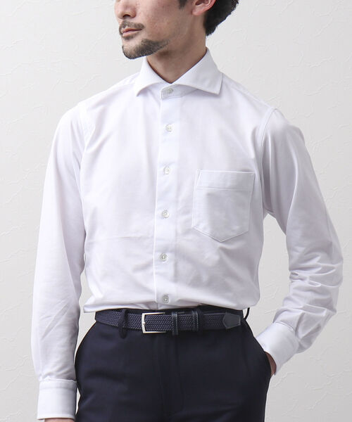 NOLLEY'S goodman（ノーリーズグッドマン）の「HGカノコ カッタウェイ ストレッチ ドレスシャツ（ビジネスシャツ・メンズ・ブルー/ブラウン/ホワイト/サックスブルー/ブルー系その他7/ブラック系その他/ブラック系その他4/ブルー系その他3/ブルー系その他2・L/M/XL/S）」の2枚目の写真