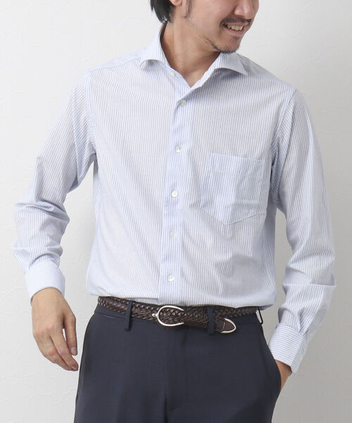 NOLLEY'S goodman（ノーリーズグッドマン）の「HGカノコ カッタウェイ ストレッチ ドレスシャツ（ビジネスシャツ・メンズ・ブルー/ブラウン/ホワイト/サックスブルー/ブルー系その他7/ブラック系その他/ブラック系その他4/ブルー系その他3/ブルー系その他2・L/M/XL/S）」の6枚目の写真