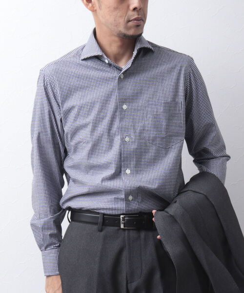 NOLLEY'S goodman（ノーリーズグッドマン）の「HGカノコ カッタウェイ ストレッチ ドレスシャツ（ビジネスシャツ・メンズ・ブルー/ブラウン/ホワイト/サックスブルー/ブルー系その他7/ブラック系その他/ブラック系その他4/ブルー系その他3/ブルー系その他2・L/M/XL/S）」の9枚目の写真