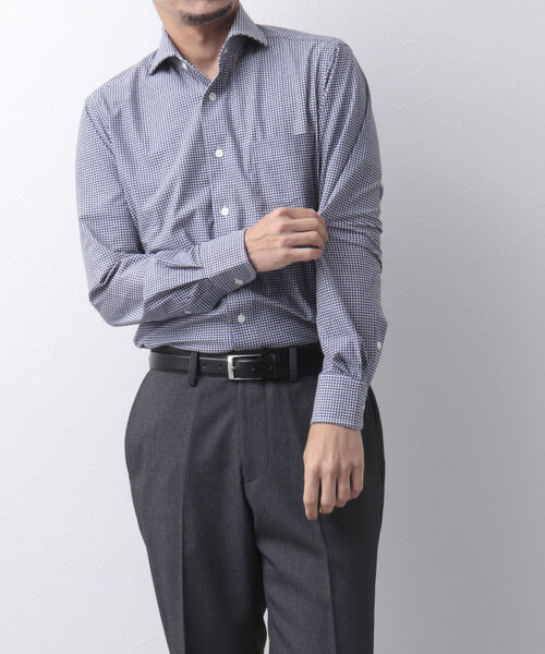 NOLLEY'S goodman（ノーリーズグッドマン）の「HGカノコ カッタウェイ ストレッチ ドレスシャツ（ビジネスシャツ・メンズ・ブルー/ブラウン/ホワイト/サックスブルー/ブルー系その他7/ブラック系その他/ブラック系その他4/ブルー系その他3/ブルー系その他2・L/M/XL/S）」の13枚目の写真