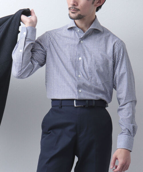 NOLLEY'S goodman（ノーリーズグッドマン）の「HGカノコ カッタウェイ ストレッチ ドレスシャツ（ビジネスシャツ・メンズ・ブルー/ブラウン/ホワイト/サックスブルー/ブルー系その他7/ブラック系その他/ブラック系その他4/ブルー系その他3/ブルー系その他2・L/M/XL/S）」の17枚目の写真