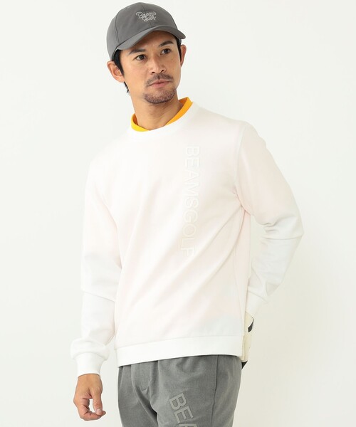 MEN〉BEAMS GOLF ORANGE LABEL / タテロゴ ダンボールニット プルオーバー