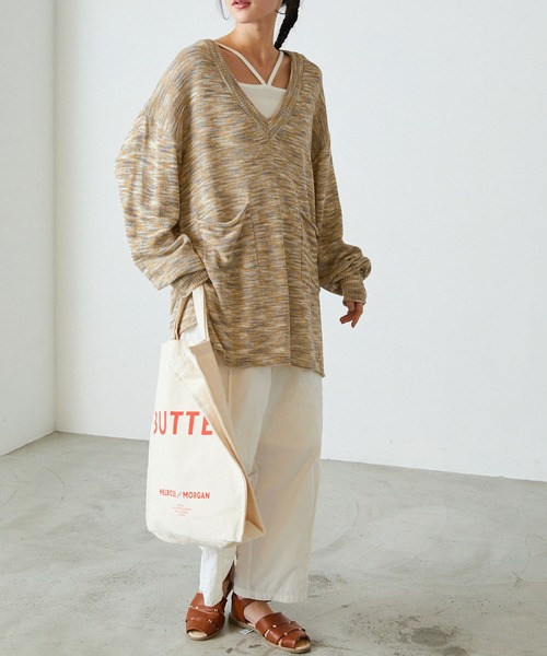 forksy.(フォルクシー)の「【forksy.】Vネックメランジニットプルオーバー(ニット/セーター・レディース・サンドベージュ/オレンジ/ライトブルー・FREE)」の11枚目の写真