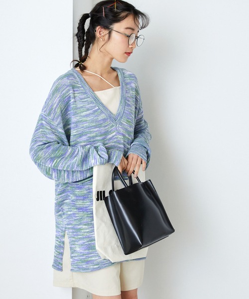 forksy.(フォルクシー)の「【forksy.】Vネックメランジニットプルオーバー(ニット/セーター・レディース・サンドベージュ/オレンジ/ライトブルー・FREE)」の21枚目の写真