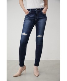 MOUSSY ダメージ加工 スキニージーンズ ダークブルー moussyダメージ加工ダークブルースキニージーンズ