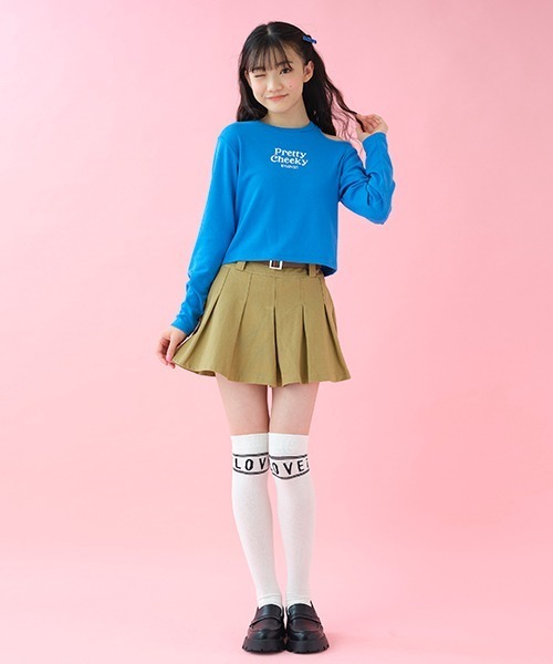 by LOVEiT(バイラビット)の「ベルトつきローライズミニスカ(スカート・キッズ・ベージュ/グリーン/チェリーピンク・130cm/150cm/140cm/120cm/160cm)」の8枚目の写真