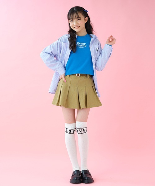 by LOVEiT(バイラビット)の「ベルトつきローライズミニスカ(スカート・キッズ・ベージュ/グリーン/チェリーピンク・130cm/150cm/140cm/120cm/160cm)」の10枚目の写真