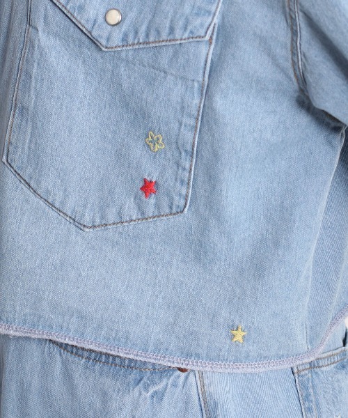 楽天市場】フラワー刺繍 デニムシャツの通販