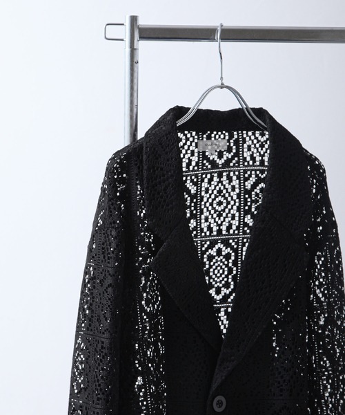 ノーカラージャケット　レース　パッチワーク　春　コットン　vintage ノーカラージャケット レース パッチワーク 春 コットン vintage