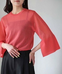 【cheriella】袖スリットシアーニットトップス SLEEVE SLIT SHEER KNIT TOPS