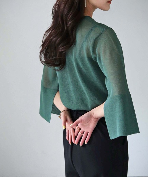 cheriella（シェリエラ）の「【cheriella】袖スリットシアーニットトップス SLEEVE SLIT SHEER KNIT TOPS（ニット/セーター・レディース・ブラック/ブルー/オフホワイト/グリーン/オレンジ・M）」の20枚目の写真