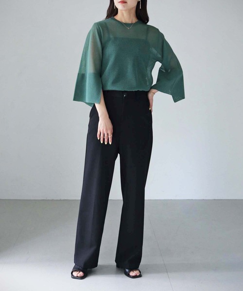 cheriella（シェリエラ）の「【cheriella】袖スリットシアーニットトップス SLEEVE SLIT SHEER KNIT TOPS（ニット/セーター・レディース・ブラック/ブルー/オフホワイト/グリーン/オレンジ・M）」の21枚目の写真