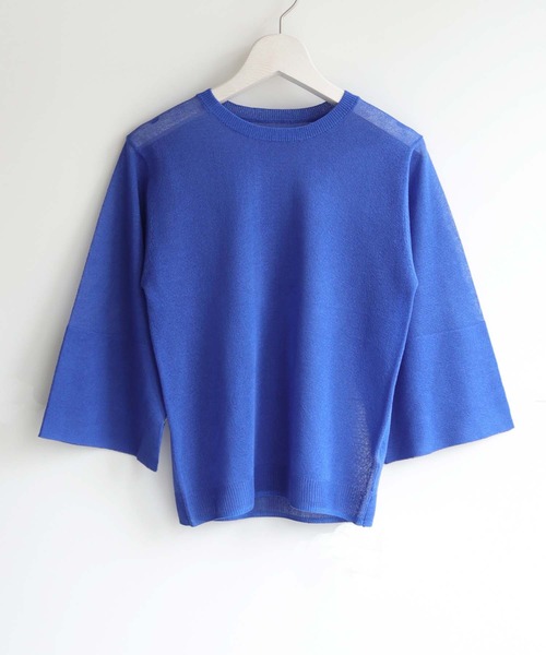 cheriella（シェリエラ）の「【cheriella】袖スリットシアーニットトップス SLEEVE SLIT SHEER KNIT TOPS（ニット/セーター・レディース・ブラック/ブルー/オフホワイト/グリーン/オレンジ・M）」の6枚目の写真