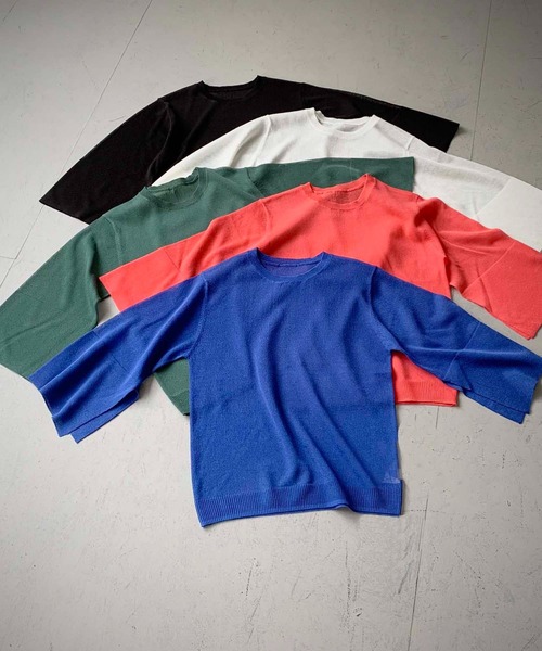 cheriella（シェリエラ）の「【cheriella】袖スリットシアーニットトップス SLEEVE SLIT SHEER KNIT TOPS（ニット/セーター・レディース・ブラック/ブルー/オフホワイト/グリーン/オレンジ・M）」の9枚目の写真