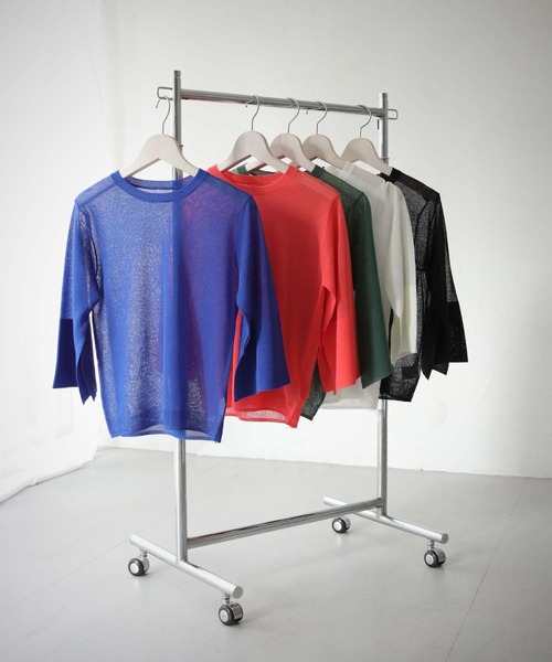 cheriella（シェリエラ）の「【cheriella】袖スリットシアーニットトップス SLEEVE SLIT SHEER KNIT TOPS（ニット/セーター・レディース・ブラック/ブルー/オフホワイト/グリーン/オレンジ・M）」の10枚目の写真