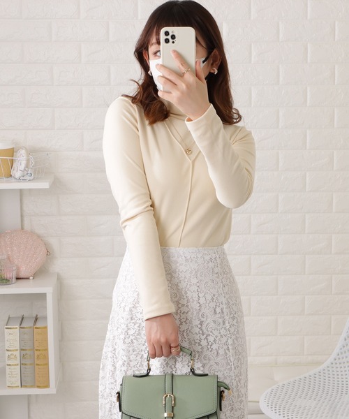 Lace Ladies(レースレディース)の「ボトルネックプルオーバー(Tシャツ/カットソー・レディース・アイボリー/ブラック/ブルー/ピンク/ブラウン・M/XL)」の17枚目の写真