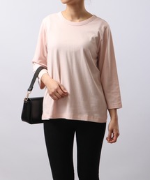 PAGE ONE コットンコーマ糸7分袖Tシャツ