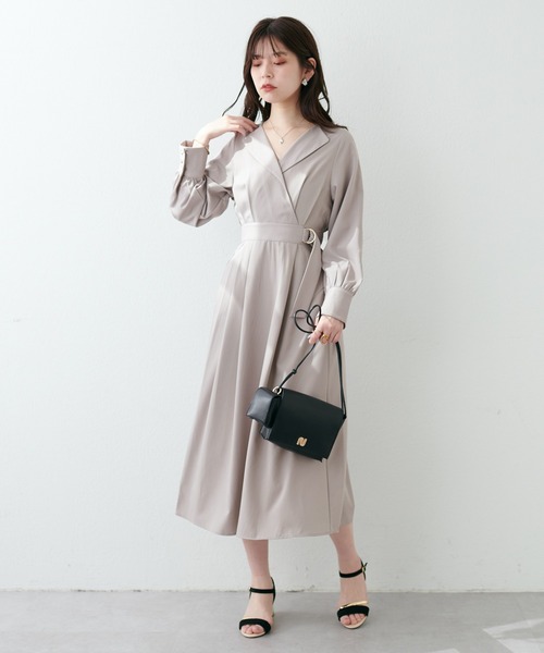 natural couture（ナチュラルクチュール）の「オープンネックレディワンピース（ワンピース・レディース・グレイッシュベージュ/オレンジ/カーキ/ブラック・FREE）」の11枚目の写真