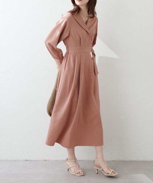 natural couture（ナチュラルクチュール）の「オープンネックレディワンピース（ワンピース・レディース・グレイッシュベージュ/オレンジ/カーキ/ブラック・FREE）」の21枚目の写真