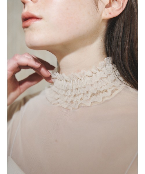 MIRO AMURETTE(ミロアミュレット)の「sheer frill blouse/シアーフリルトップス(その他トップス・レディース・ベージュ・FREE)」の5枚目の写真