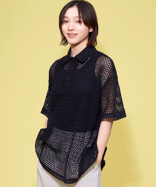 FOREVER 21(フォーエバー トゥエンティーワン)の「【MODE】メッシュポロニットシャツ(ニット/セーター・レディース・オレンジ/ホワイト/ブラック・FREE)」の16枚目の写真