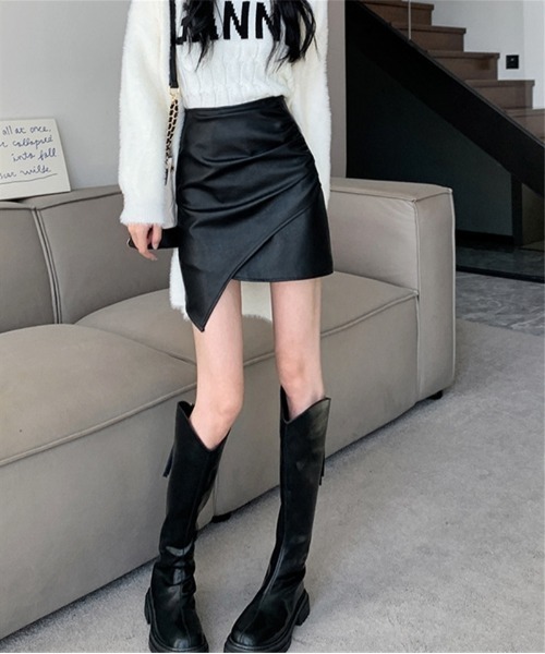 Ritzy(リッツィー)の「PUミニスカート(スカート・レディース・ブラック/ブラウン/ホワイト・M/L)」の4枚目の写真
