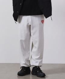 MODISH GAZE 発泡プリント 裏毛スウェットパンツ ハートロゴ