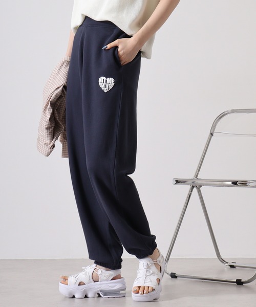MODISH GAZE(モディシュガゼ)の「MODISH GAZE 発泡プリント 裏毛スウェットパンツ ハートロゴ(スウェットパンツ・メンズ・ブラック/オートミール/杢グレー/グリーン/ネイビー/グレー・L/M)」の22枚目の写真