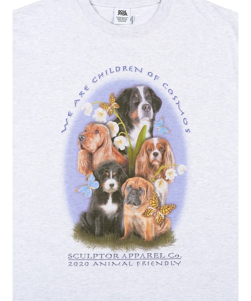 ✨SCULPTOR✨Tシャツ スカルプター グレー 杢柄 犬プリント アニマル SCULPTOR（スカルプター）の「【日本限定アイテム】Puppy