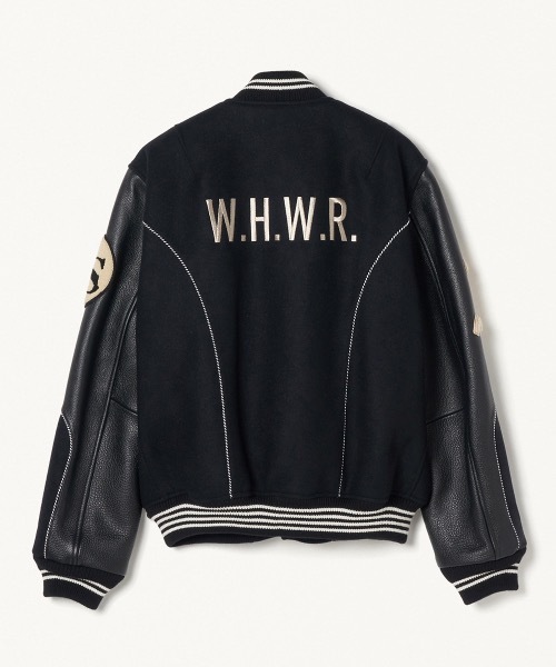FORSOMEONE(フォーサムワン)の「FORSOMEONE F-CLUB JACKET(スタジャン・メンズ・ブラック・50/48)」の2枚目の写真