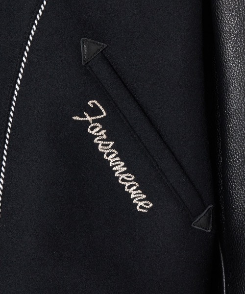 FORSOMEONE(フォーサムワン)の「FORSOMEONE F-CLUB JACKET(スタジャン・メンズ・ブラック・50/48)」の7枚目の写真