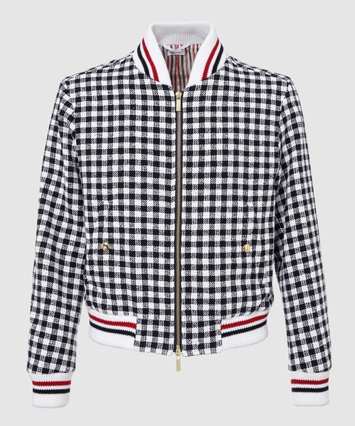 THOM BROWNE（トムブラウン）の「KNIT RIB BLOUSON JACKET IN GINGHAM COTTON BOUCLE