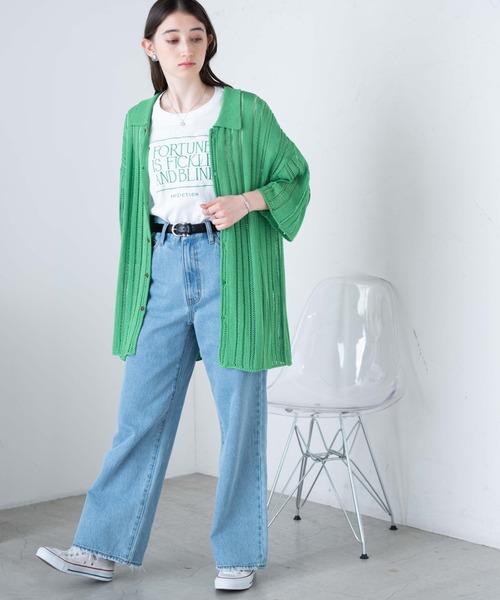 WEGO（ウィゴー）の「WEGO/メッシュニットBIGシャツ（シャツ/ブラウス・メンズ・グリーン/サックスブルー/マスタード/ブラック/オフホワイト/ベージュ/ダークオレンジ/ターコイズブルー/その他2/その他1・MEDIUM/LARGE）」の16枚目の写真