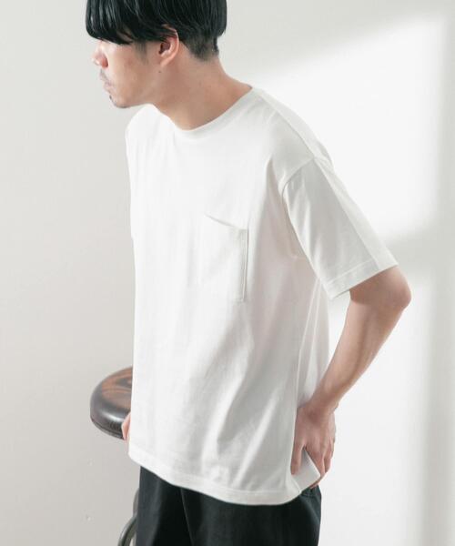 ITEMS URBANRESEARCH(アイテムズ アーバンリサーチ)の「USAコットン ムジポケットTシャツ(Tシャツ/カットソー・メンズ・オフホワイト/ブラック/イエロー/グリーン/ブルー・LARGE/MEDIUM)」の8枚目の写真