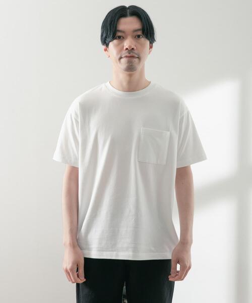 ITEMS URBANRESEARCH(アイテムズ アーバンリサーチ)の「USAコットン ムジポケットTシャツ(Tシャツ/カットソー・メンズ・オフホワイト/ブラック/イエロー/グリーン/ブルー・LARGE/MEDIUM)」の10枚目の写真