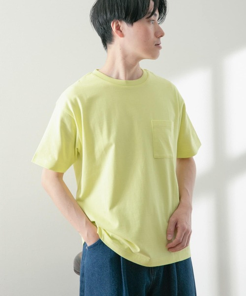 ITEMS URBANRESEARCH（アイテムズ アーバンリサーチ）の「USAコットン ムジポケットTシャツ（Tシャツ/カットソー・メンズ・オフホワイト/ブラック/イエロー/グリーン/ブルー・LARGE/MEDIUM）」の7枚目の写真