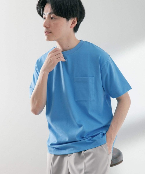 ITEMS URBANRESEARCH（アイテムズ アーバンリサーチ）の「USAコットン ムジポケットTシャツ（Tシャツ/カットソー・メンズ・オフホワイト/ブラック/イエロー/グリーン/ブルー・LARGE/MEDIUM）」の10枚目の写真