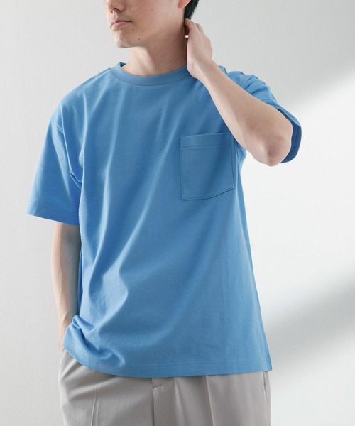 ITEMS URBANRESEARCH（アイテムズ アーバンリサーチ）の「USAコットン ムジポケットTシャツ（Tシャツ/カットソー・メンズ・オフホワイト/ブラック/イエロー/グリーン/ブルー・LARGE/MEDIUM）」の12枚目の写真