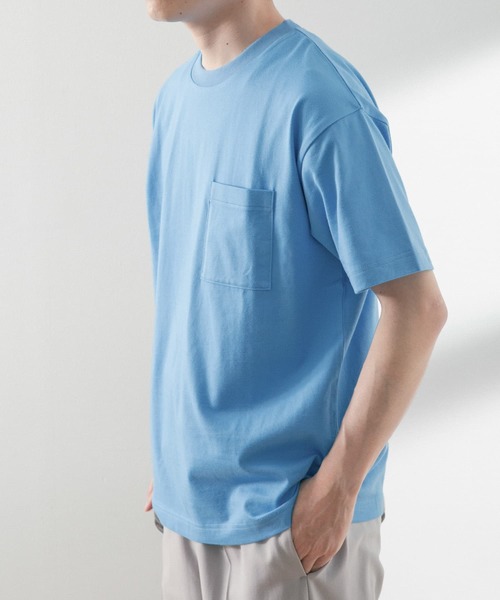 ITEMS URBANRESEARCH（アイテムズ アーバンリサーチ）の「USAコットン ムジポケットTシャツ（Tシャツ/カットソー・メンズ・オフホワイト/ブラック/イエロー/グリーン/ブルー・LARGE/MEDIUM）」の13枚目の写真