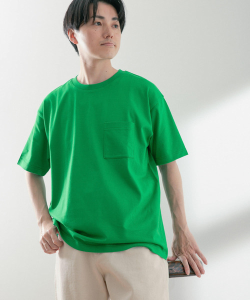 ITEMS URBANRESEARCH（アイテムズ アーバンリサーチ）の「USAコットン ムジポケットTシャツ（Tシャツ/カットソー・メンズ・オフホワイト/ブラック/イエロー/グリーン/ブルー・LARGE/MEDIUM）」の15枚目の写真