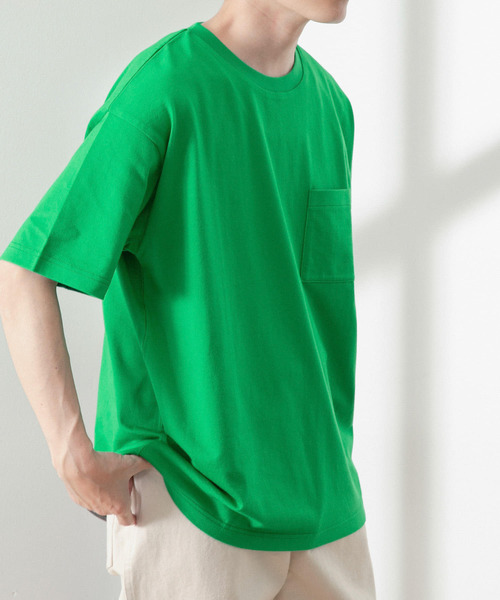 ITEMS URBANRESEARCH（アイテムズ アーバンリサーチ）の「USAコットン ムジポケットTシャツ（Tシャツ/カットソー・メンズ・オフホワイト/ブラック/イエロー/グリーン/ブルー・LARGE/MEDIUM）」の16枚目の写真