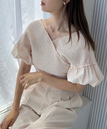 one after another NICE CLAUP | シャーリングオフショル(シャツ/ブラウス)