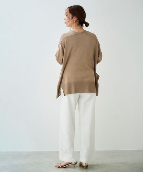 le.coeur blanc(ルクールブラン)の「カシリーレーヨンカーディガン(ニット/セーター・レディース・イエロー/ネイビー/ホワイト/モカ・38)」の9枚目の写真