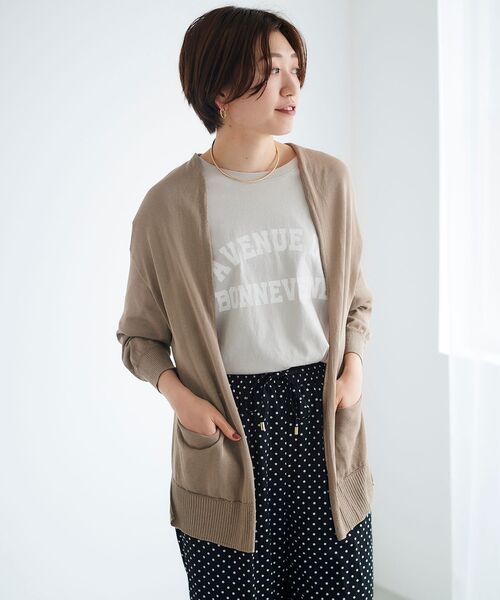 le.coeur blanc(ルクールブラン)の「カシリーレーヨンカーディガン(ニット/セーター・レディース・イエロー/ネイビー/ホワイト/モカ・38)」の16枚目の写真