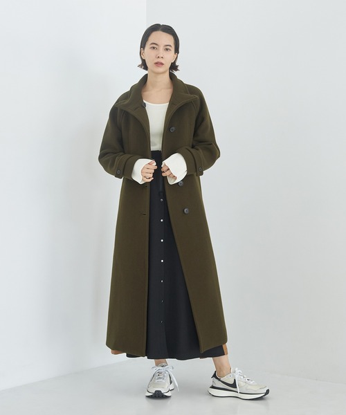 CITY TOKYO（シティトウキョウ）の「2WAYダブルメルトンスタンドコート（ステンカラーコート・レディース・ベージュ/カーキ/ブラック/その他2・2/1）」の13枚目の写真