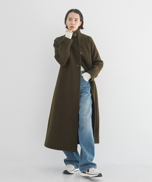 CITY TOKYO（シティトウキョウ）の「2WAYダブルメルトンスタンドコート（ステンカラーコート・レディース・ベージュ/カーキ/ブラック/その他2・2/1）」の15枚目の写真