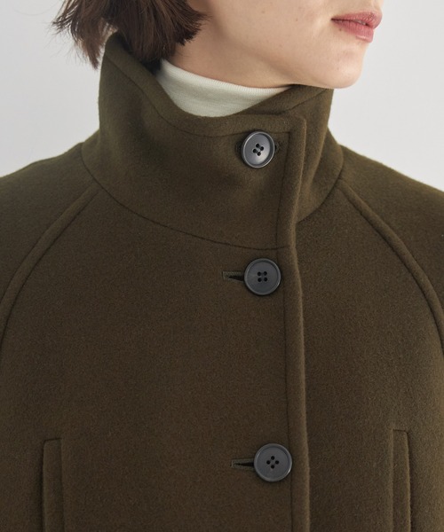 CITY TOKYO（シティトウキョウ）の「2WAYダブルメルトンスタンドコート（ステンカラーコート・レディース・ベージュ/カーキ/ブラック/その他2・2/1）」の8枚目の写真