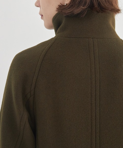 CITY TOKYO（シティトウキョウ）の「2WAYダブルメルトンスタンドコート（ステンカラーコート・レディース・ベージュ/カーキ/ブラック/その他2・2/1）」の5枚目の写真