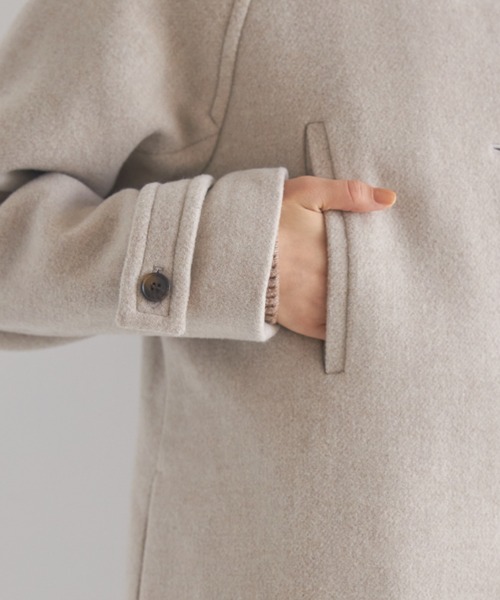 CITY TOKYO（シティトウキョウ）の「2WAYダブルメルトンスタンドコート（ステンカラーコート・レディース・ベージュ/カーキ/ブラック/その他2・2/1）」の20枚目の写真