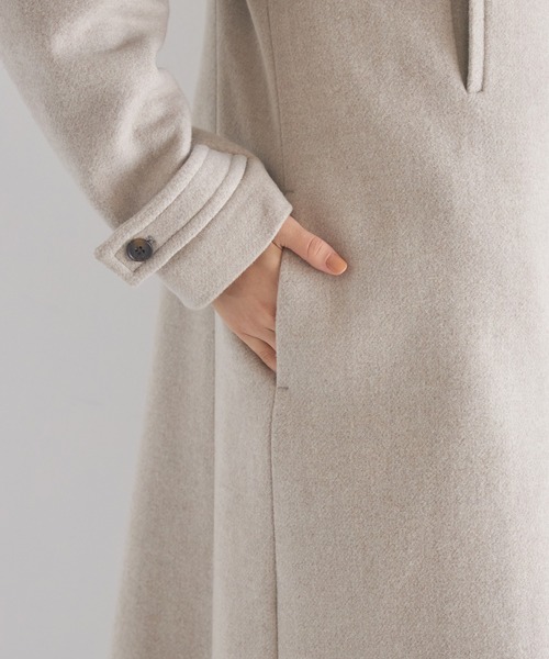 CITY TOKYO（シティトウキョウ）の「2WAYダブルメルトンスタンドコート（ステンカラーコート・レディース・ベージュ/カーキ/ブラック/その他2・2/1）」の19枚目の写真